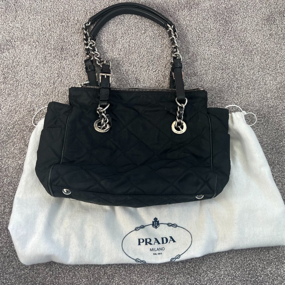 PRADA Black Quilted Nylon Impunturato Vin Bag